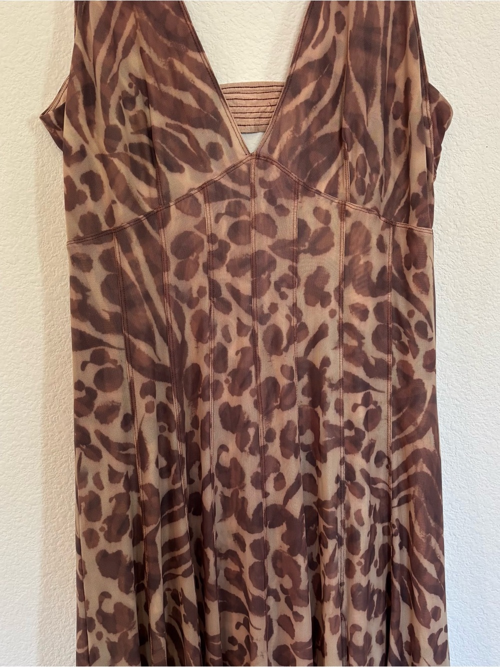 Pilcro Anthropologie Seamed V Neck Mesh Dress - Picture 5 of 10